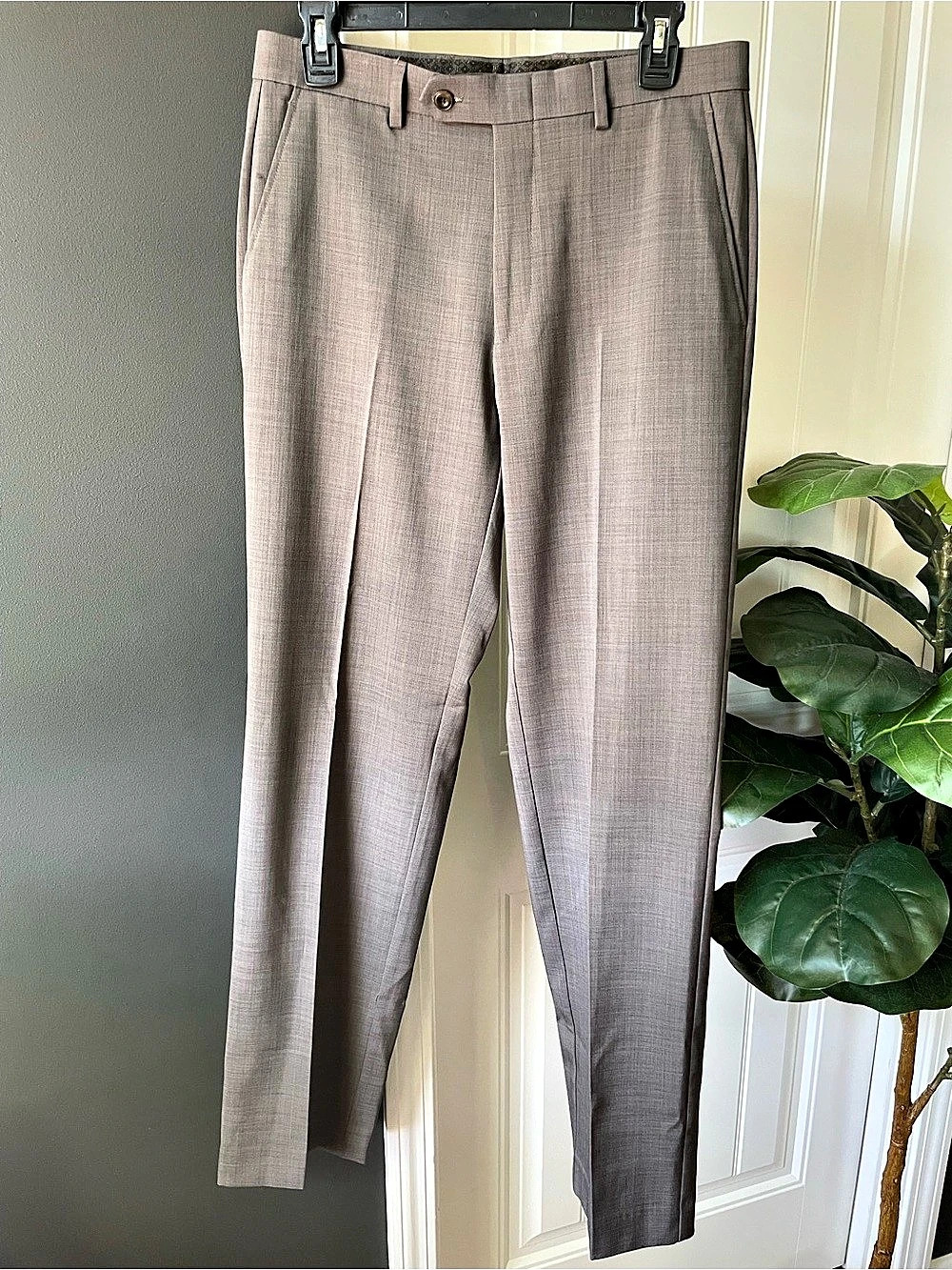 Michael Kors Men's Dress Pants Size 30x32 Slim Fit Taupe Brown